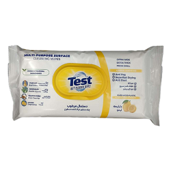 تست دستمال مرطوب چند منظوره پاک کننده سطوح با رایحه لیمو